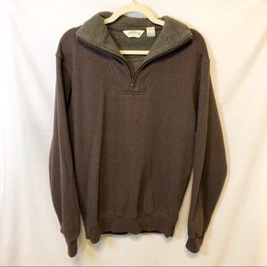 Orvis Brown Quarter Zip Brown Pullover Sweater - S